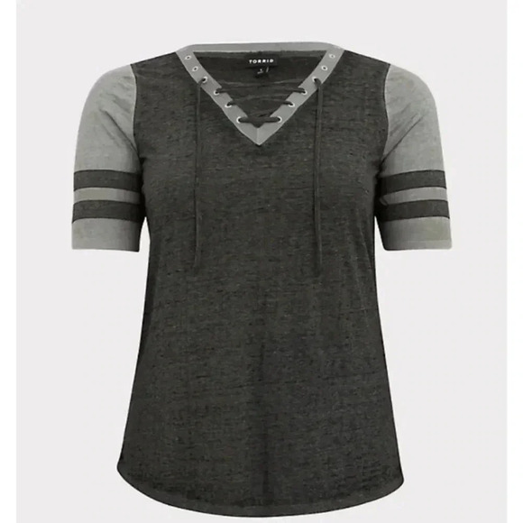 torrid Tops - Torrid Lace‎ Up Baseball Style Tee Shirt 00